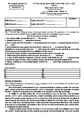 Đề thi chọn học sinh giỏi tỉnh Nghệ An lớp 11 cấp thpt năm học 2015  2016 môn thi Tiếng Anh - Bảng A